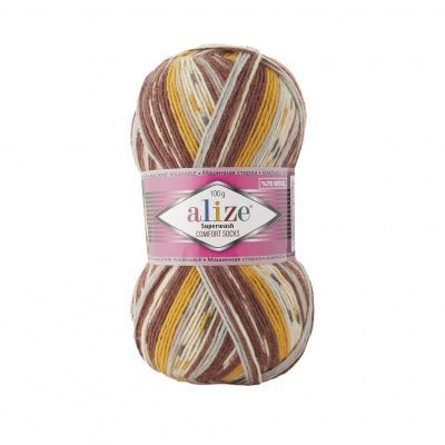 ALIZE SUPERWASH COMFORT SOCKS (7652) 75% SW Шерсть 25% Полиамид 100 г/420 м