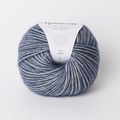 Infinity Aquarelle ( 6052 JEANS BLUE) 65% хлопок, 35% мериносовая шерсть 50 гр/110 м